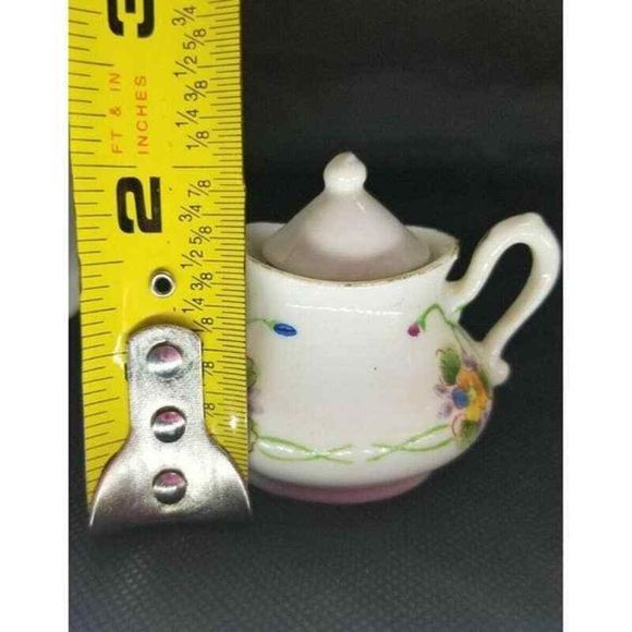 Vintage Japan Milwaukee Wisconsin WI Souvenir Miniature Teapot Tea Pot Floral - Picture 9 of 12